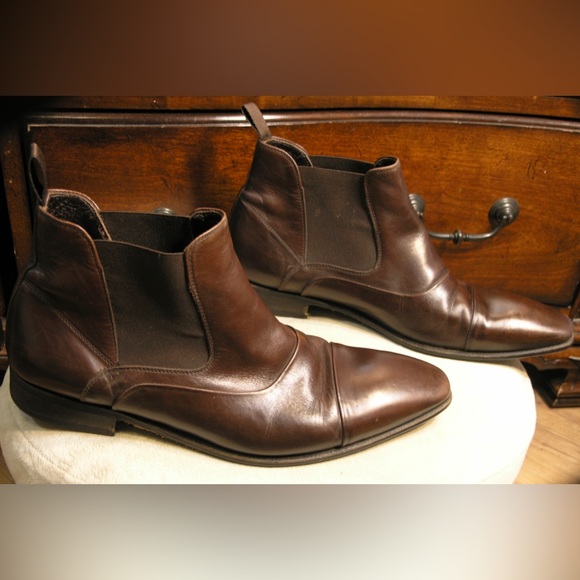 DOUCAL’S HANDMADE HOMME BROWN ANKLE BOOT CALFSKIN - Picture 3 of 7